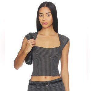 Agnes Top in Grey Stripe